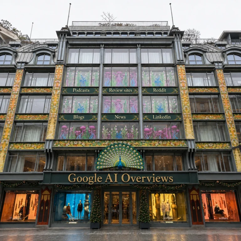 Illustratie van de relatie tussen Google AI Overviews en de B2B buyer journey