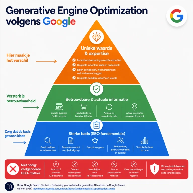 Illustratie over Googles richtlijnen voor Generative Engine Optimization